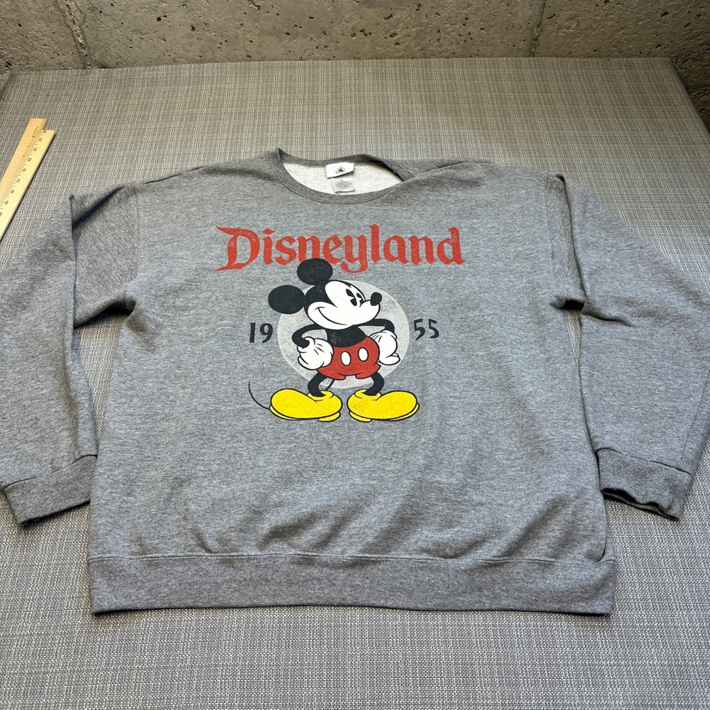 Disney Parks Disneyland Mickey Mouse 1955 Sweatshirt Gray XL Crewneck Pullover